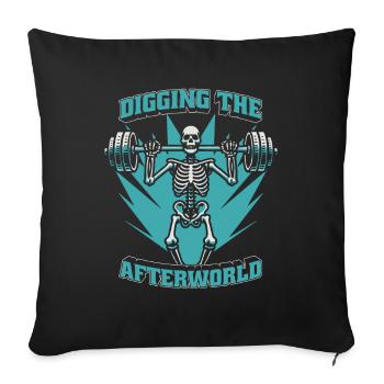 Haltérophilie Haltérophilie Squelette - Housse de coussin décorative 45 x 45 cm - noir - Devant