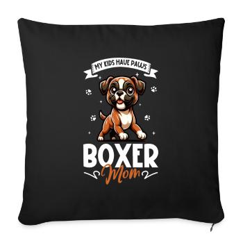 Boxer Mom - Sofa pillowcase 17,3'' x 17,3'' (45 x 45 cm) - black - Front