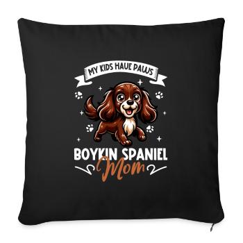 Maman épagneul Boykin - Housse de coussin décorative 45 x 45 cm - noir - Devant