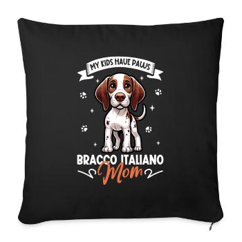 Bracco Italiano Mama - Housse de coussin décorative 45 x 45 cm - noir - Devant