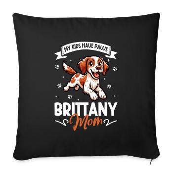 Epagneul Breton Mama - Housse de coussin décorative 45 x 45 cm - noir - Devant