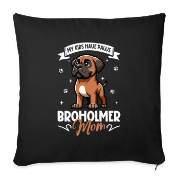 Maman Broholm - Housse de coussin décorative 45 x 45 cm - noir - Devant