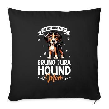 Maman Chien du Jura - Housse de coussin décorative 45 x 45 cm - noir - Devant