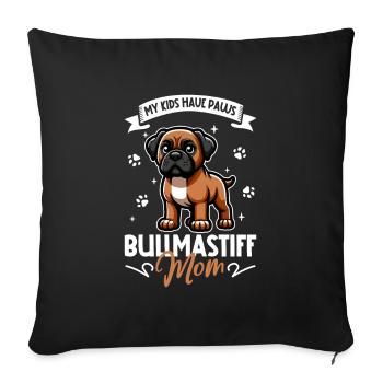 Maman Bullmastiff - Housse de coussin décorative 45 x 45 cm - noir - Devant