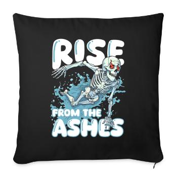 Swimming Float Skeleton - Sofa pillowcase 17,3'' x 17,3'' (45 x 45 cm) - black - Front