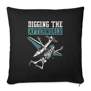 Parachutiste Parachutisme Squelette - Housse de coussin décorative 45 x 45 cm - noir - Devant