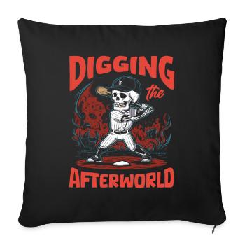 Baseball Skelett - Sofakissenbezug 45 x 45 cm - Schwarz - Vorne