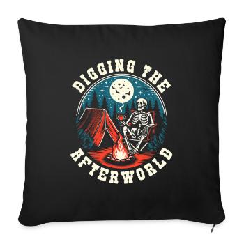 Tent Camping Camping Skeleton - Sofa pillowcase 17,3'' x 17,3'' (45 x 45 cm) - black - Front