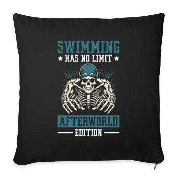 flotteur de natation squelette - Housse de coussin décorative 45 x 45 cm - noir - Devant