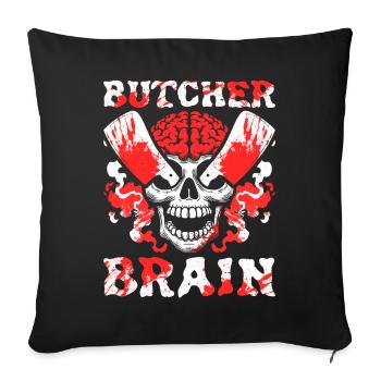 Boucher, boucher, boucher, crâne - Housse de coussin décorative 45 x 45 cm - noir - Devant