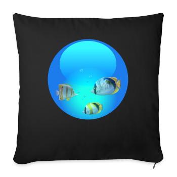 Frutiger Aero Aesthetic Tech Poisson-globe - Housse de coussin décorative 45 x 45 cm - noir - Devant