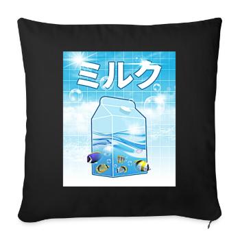 Frutiger Aero Aesthetic Tech Kawaii Milk Unterwass - Sofakissenbezug 45 x 45 cm - Schwarz - Vorne