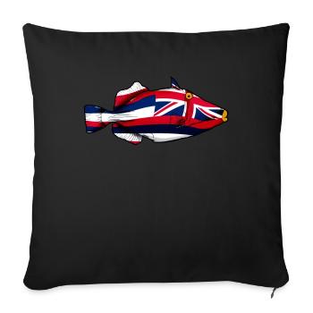 Humuhumunukunukuapuaa Hawaii Flag Hawaii Reef Dr - Sofa pillowcase 17,3'' x 17,3'' (45 x 45 cm) - black - Front