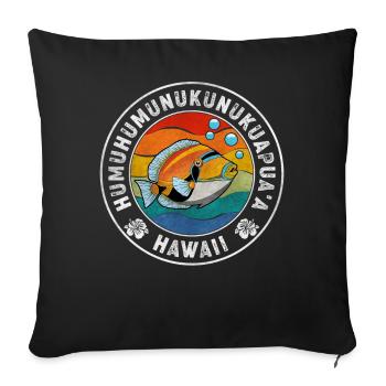 Humuhumunukunukuapuaa Hawaii Hawaiian Reef-D - Sofa pillowcase 17,3'' x 17,3'' (45 x 45 cm) - black - Front
