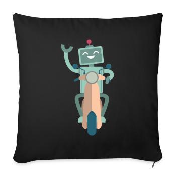 Cute Robot Robotics Technology - Sofa pillowcase 17,3'' x 17,3'' (45 x 45 cm) - black - Front