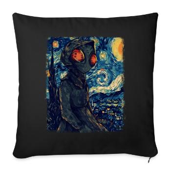 Peinture Monster Starry Night de Flatwood - Housse de coussin décorative 45 x 45 cm - noir - Devant