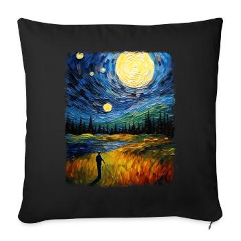 Golfer Golfer Golf Game Starry Night Painting - Sofa pillowcase 17,3'' x 17,3'' (45 x 45 cm) - black - Front