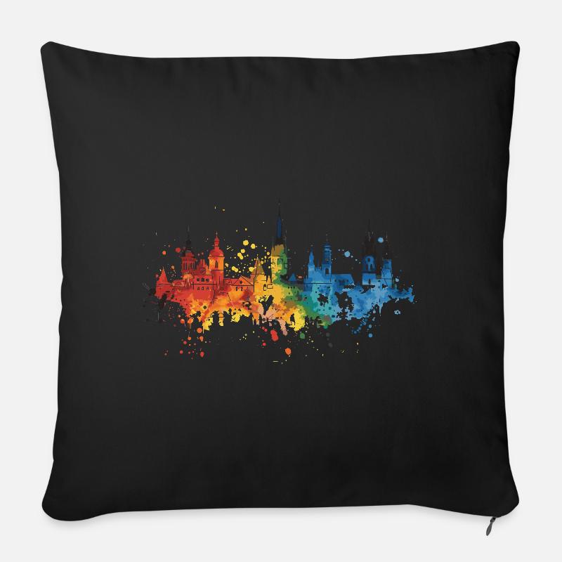 Obertshausen - Housse de coussin décorative 45 x 45 cm - noir