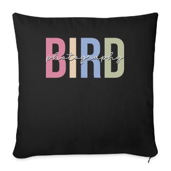 Bird Photography Bird Photographer Bird on Camera - Sofa pillowcase 17,3'' x 17,3'' (45 x 45 cm) - black - Front