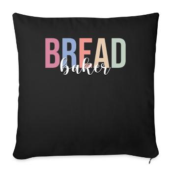 Bread Baker Bread Baking Bakery Confectionery - Sofa pillowcase 17,3'' x 17,3'' (45 x 45 cm) - black - Front