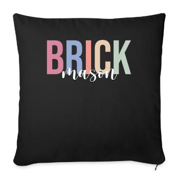 Brick Masonry Masonry Bricklayer - Sofa pillowcase 17,3'' x 17,3'' (45 x 45 cm) - black - Front