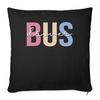 Bus driver school bus driving - Sofa pillowcase 17,3'' x 17,3'' (45 x 45 cm) - black - Front
