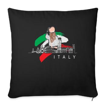 Italien Italie Italien - Housse de coussin décorative 45 x 45 cm - noir - Devant
