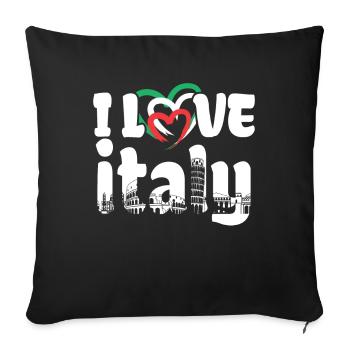 I Love Italy Italy Italian - Sofa pillowcase 17,3'' x 17,3'' (45 x 45 cm) - black - Front