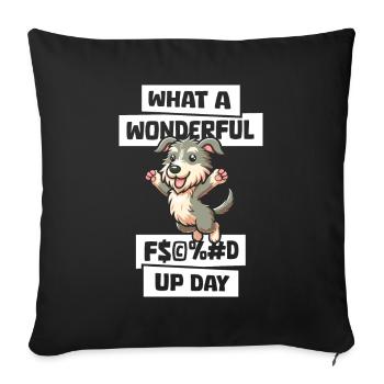 Irish Wolfhound Fucked Up Day - Sofa pillowcase 17,3'' x 17,3'' (45 x 45 cm) - black - Front