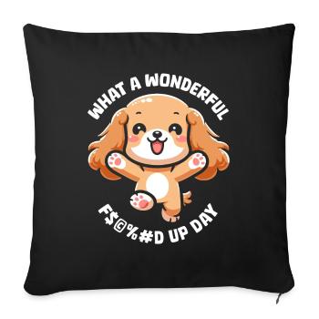Cocker Spaniel Fucked Up Day - Sofa pillowcase 17,3'' x 17,3'' (45 x 45 cm) - black - Front