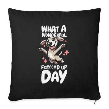 Greyhound Windhund Fucked Up Day - Housse de coussin décorative 45 x 45 cm - noir - Devant