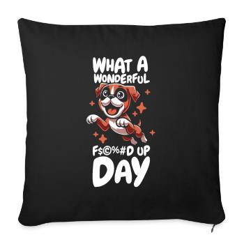 Boxer Dog German Boxer Fucked Up Day - Sofa pillowcase 17,3'' x 17,3'' (45 x 45 cm) - black - Front