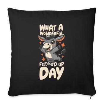 Muli Esel Fucked Up Day - Sofakissenbezug 45 x 45 cm - Schwarz - Vorne