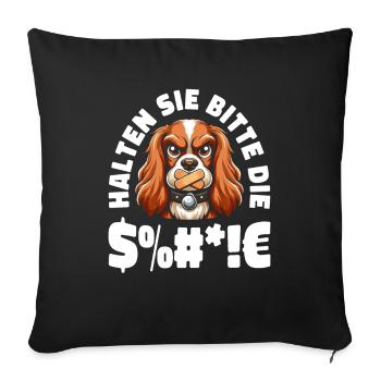 Cocker Spaniel Please keep your mouth shut - Sofa pillowcase 17,3'' x 17,3'' (45 x 45 cm) - black - Front