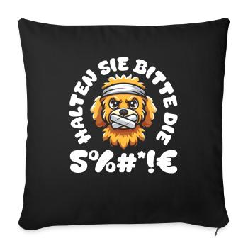 Golden Doodle Please Shut Up - Sofa pillowcase 17,3'' x 17,3'' (45 x 45 cm) - black - Front