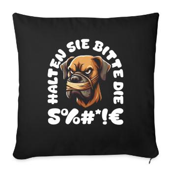 Great Dane, please keep your mouth shut - Sofa pillowcase 17,3'' x 17,3'' (45 x 45 cm) - black - Front