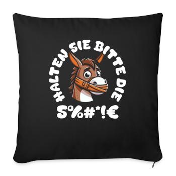 mule donkey please keep your mouth shut - Sofa pillowcase 17,3'' x 17,3'' (45 x 45 cm) - black - Front