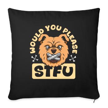 Chow Chow tais-toi s’il te plaît tais-toi - Housse de coussin décorative 45 x 45 cm - noir - Devant