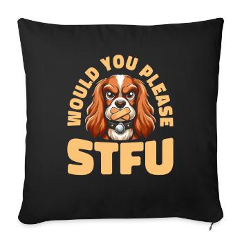 Cocker Spaniel, tais-toi, s’il te plaît, tais-toi - Housse de coussin décorative 45 x 45 cm - noir - Devant
