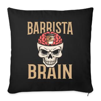 Barista Café Crâne Barrista Brain - Housse de coussin décorative 45 x 45 cm - noir - Devant