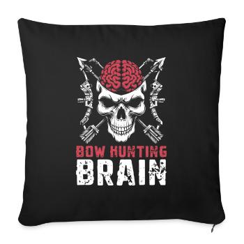 Bow Hunting Bow Hunter Skull Bow Hunting Brain - Sofa pillowcase 17,3'' x 17,3'' (45 x 45 cm) - black - Front
