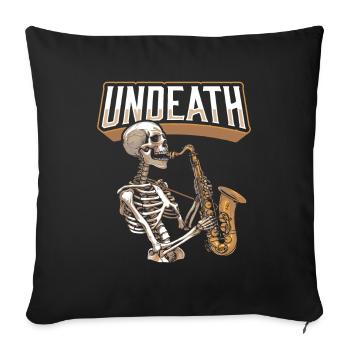 Saxophone Saxophone Skeleton Undeath - Sofa pillowcase 17,3'' x 17,3'' (45 x 45 cm) - black - Front
