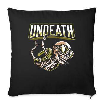 Parachutiste Parachutisme Squelette - Housse de coussin décorative 45 x 45 cm - noir - Devant