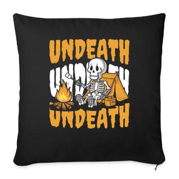 Tent Camping Camping Skeleton Undeath - Sofa pillowcase 17,3'' x 17,3'' (45 x 45 cm) - black - Front
