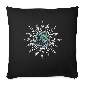 Univers spirituel du soleil et de la lune - Housse de coussin décorative 45 x 45 cm - noir - Devant