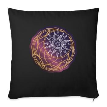Univers Soleil et Lune - Housse de coussin décorative 45 x 45 cm - noir - Devant