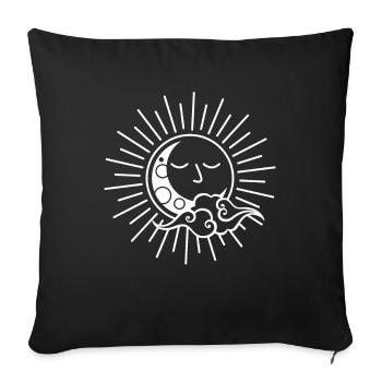 Le soleil et la lune dans l’univers harmonieux - Housse de coussin décorative 45 x 45 cm - noir - Devant