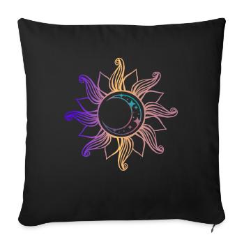 Lune dans l’univers spirituel du soleil - Housse de coussin décorative 45 x 45 cm - noir - Devant
