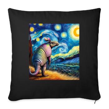 Armadillo Starry Night Painting - Sofa pillowcase 17,3'' x 17,3'' (45 x 45 cm) - black - Front