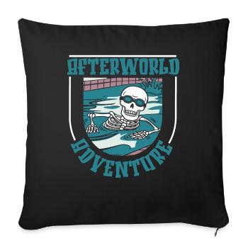 Swimming Float Skeleton Afterworld Adventure - Sofa pillowcase 17,3'' x 17,3'' (45 x 45 cm) - black - Front